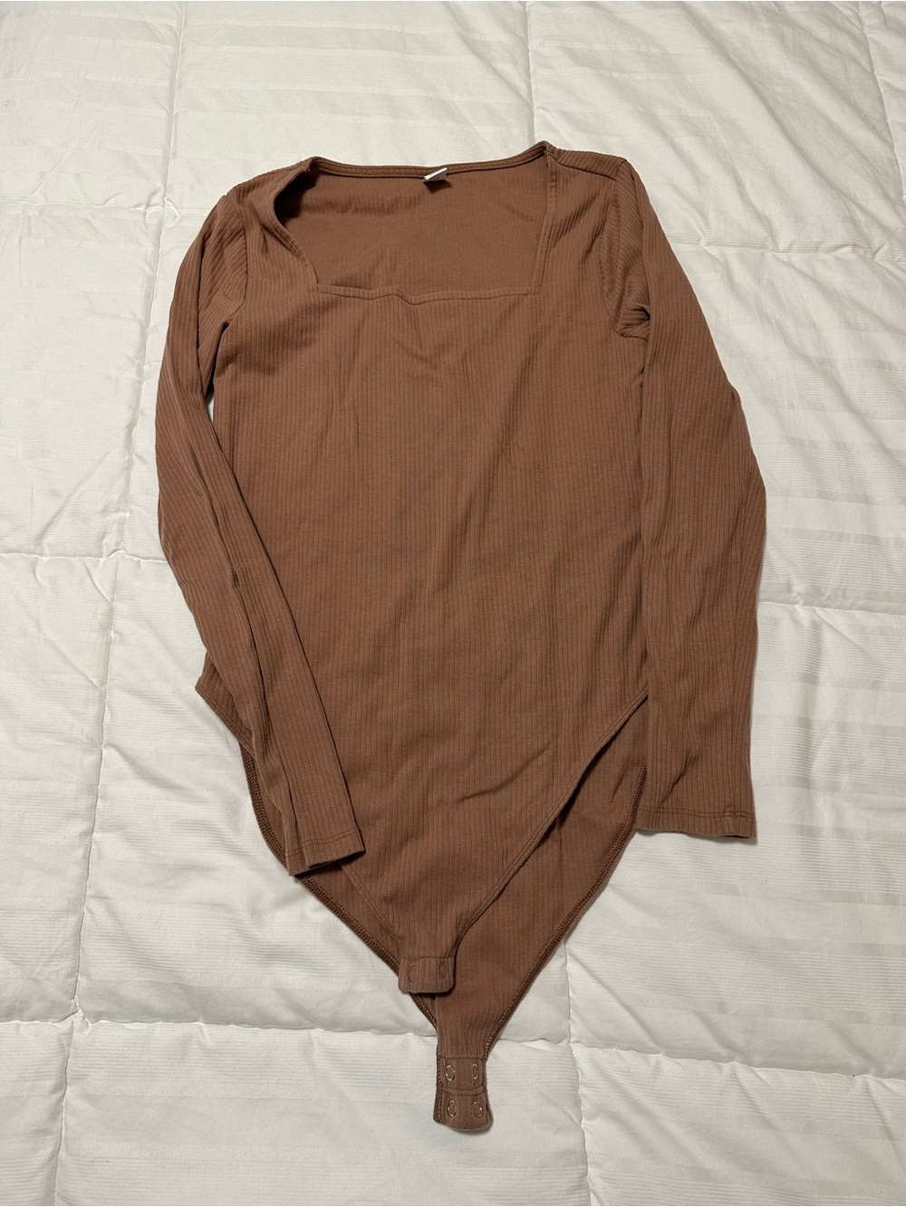 Old Navy Women’s Long-Sleeve Ribbed Bodysuit in Brown
